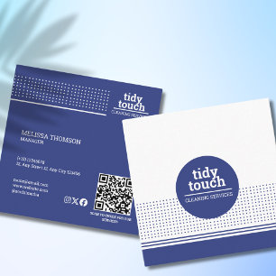 Carte De Visite Carré Services de nettoyage Pois modernes classiques