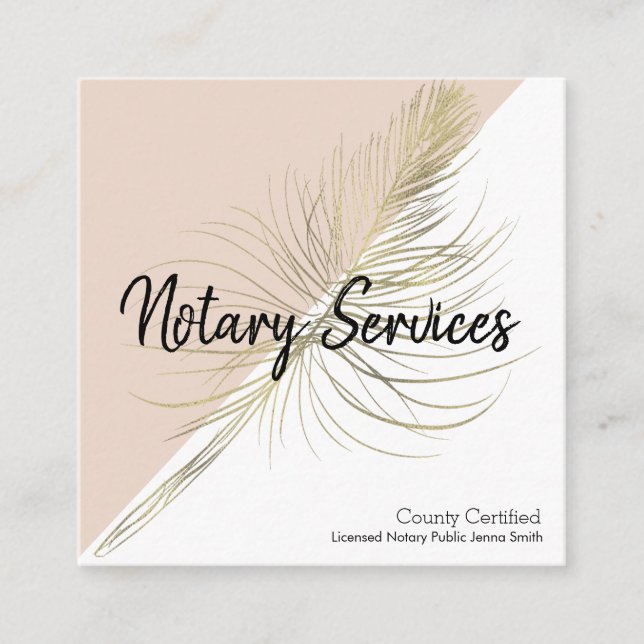Carte De Visite Carré Services notaires Pink Gold Business (Devant)
