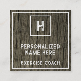 Carte De Visite Carré Shabby Chic & Rustic Exercise Coach Business Card