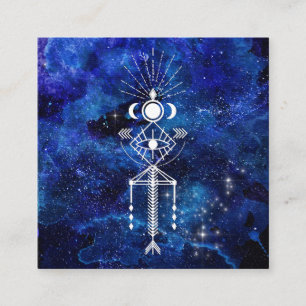 Carte De Visite Carré *~* Shaman Aztec, un chaman céleste sacré
