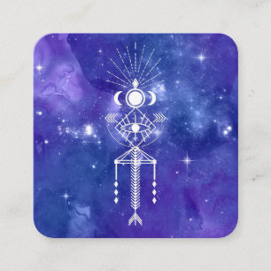 Carte De Visite Carré *~* Shaman céleste sacré de la tribu aztèque cosmi