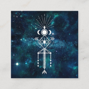 Carte De Visite Carré *~* Shaman cosmique céleste sacré aztèque
