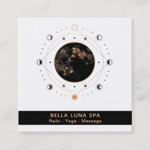 Carte De Visite Carré *~* Shaman Sacré Géométrie Lune Phases Univers