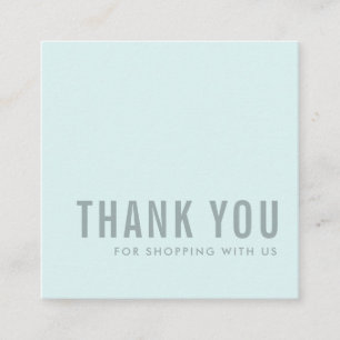 CARTE DE VISITE CARRÉ SHOPPING MINIMAL SIMPLE AQUA BLUE TURQUOISE MERCI