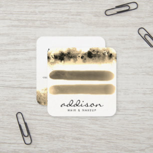 Carte De Visite Carré Signature Elegant Golden Watercolor Strokes
