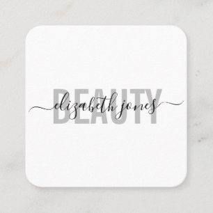 Carte De Visite Carré Signature minimaliste moderne noir et blanc