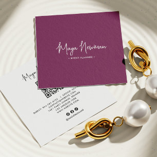 Carte De Visite Carré SIGNATURE POURCENTAGE CHIC moderne Code QR minimal