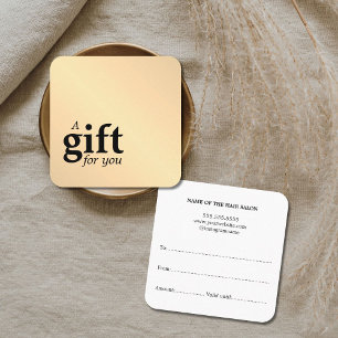 Carte De Visite Carré Simple Elegant Faux Gold Beauté Salon Cadeau