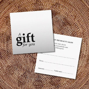 Carte De Visite Carré Simple Elegant Faux Silver Beauté Salon Cadeau