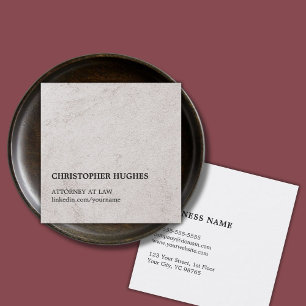 Carte De Visite Carré Simple Elégant Faux Stone Texture Avocat à la Loi
