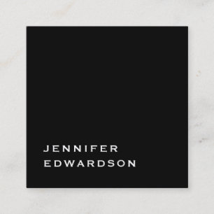 Carte De Visite Carré Simple élégant noir minimaliste squar profession