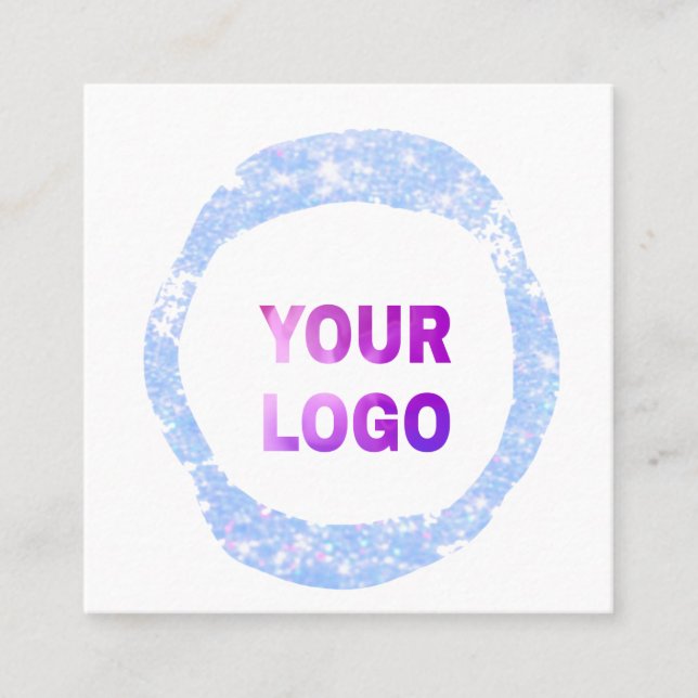 Carte De Visite Carré simple et minimal ajoutez votre logo/votre design  (Devant)