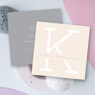 Carte De Visite Carré Simple Gras Monogramme Moderne Minimaliste Stylist