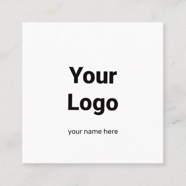 CARTE DE VISITE CARRÉ SIMPLE MINIMAL AJOUTER VOTRE LOGO TEXTE PERSONNALI (Devant)