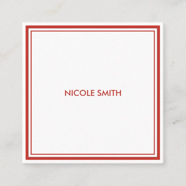 Carte De Visite Carré Simple minimaliste (Devant)