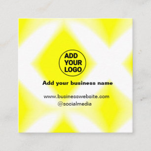 Carte De Visite Carré simple minimum ajouter votre logo/design jaune ajo