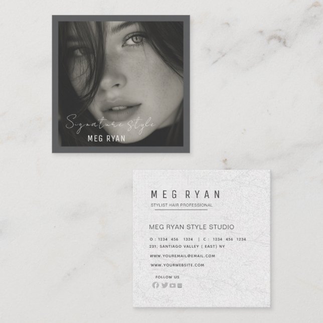 Carte De Visite Carré  Simple Modern minimalist  Professional Photo  (Devant / Derrière)