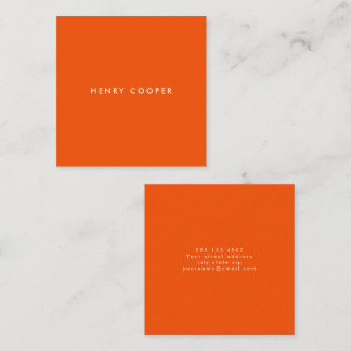 Carte De Visite Carré Simple Professional Modern Orange