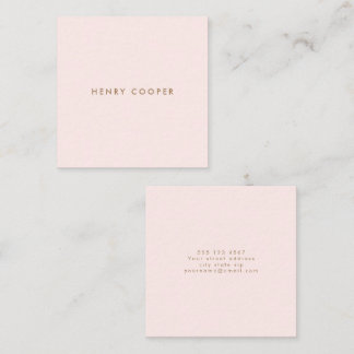 Carte De Visite Carré Simple Professionnel Moderne Pink