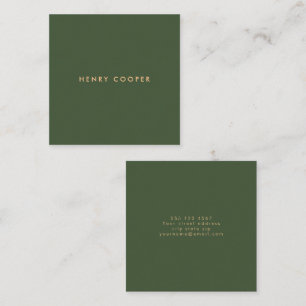 Carte De Visite Carré Simple professionnel moderne vert foncé