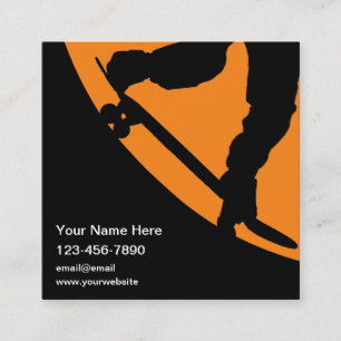 Carte De Visite Carré Skateboard Theme Cool 