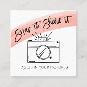 Carte De Visite Carré Snap It Share It Caméra Aquarelle Média sociaux