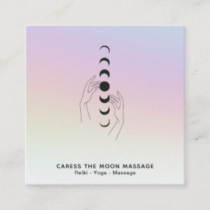 Carte De Visite Carré *~* S'Occuper De La Lune Phases Des Mains Céleste
