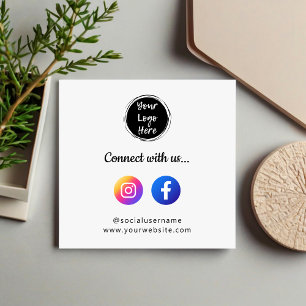 Carte De Visite Carré Social Media Instagram & Facebook QR Code