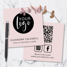 Social Media QR Code Logo Blush Rose