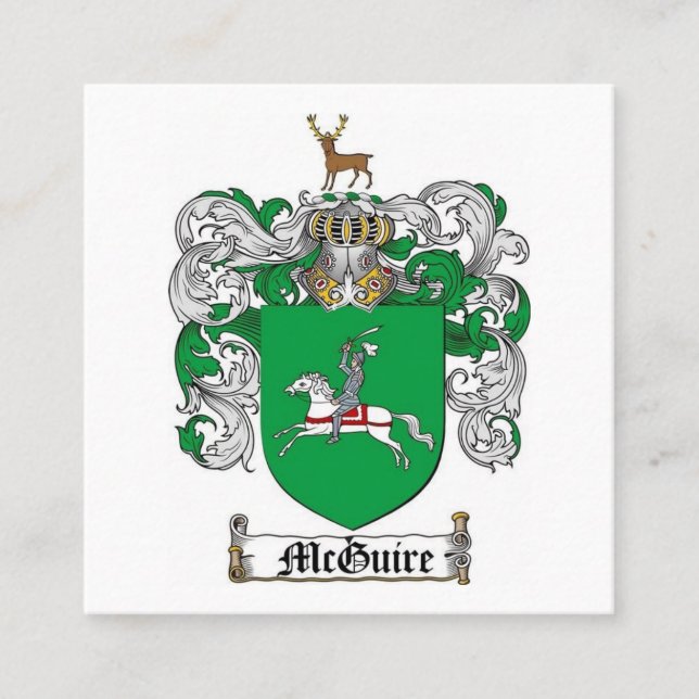 Carte De Visite Carré Soin d'affaires de crête de famille de McGuire (Devant)