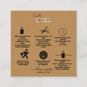 Carte De Visite Carré Soins aux chandelles professionnels en terre cuite