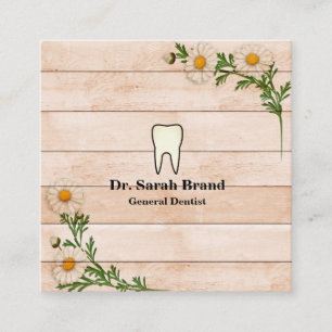 Carte De Visite Carré Soins dentaires floraux élégants pour les dentiste