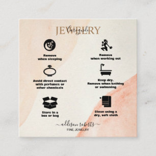 Carte De Visite Carré Soins minimaux Professionnels en Terracotta Boho B