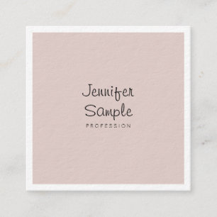 Carte De Visite Carré Sophistiqué Moderne Libre Script Luxe Plain