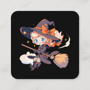 Carte De Visite Carré Sorcière Halloween