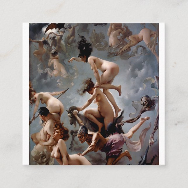 Carte De Visite Carré Sorcières au Sabbat - Luis Ricardo Falero (Devant)