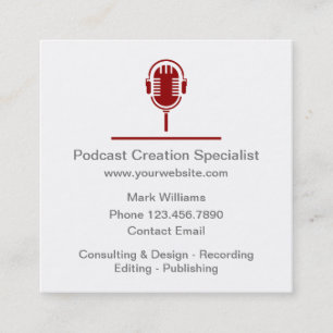 Carte De Visite Carré Spécialiste de la création de podcast