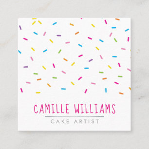 Carte De Visite Carré SPRINKLES moderne mignon fun coloré fête instagram