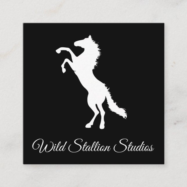 Carte De Visite Carré Stallion sauvage (Devant)