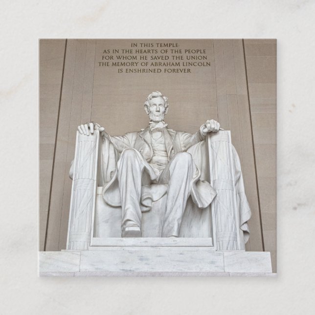 Carte De Visite Carré Statue d'Abraham Lincoln (Devant)