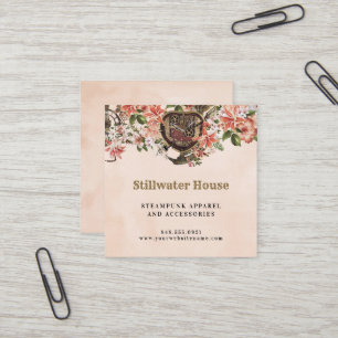 Carte De Visite Carré Steampunk floral