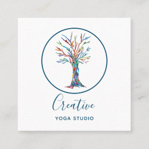 Carte De Visite Carré Studio De Yoga Moderne