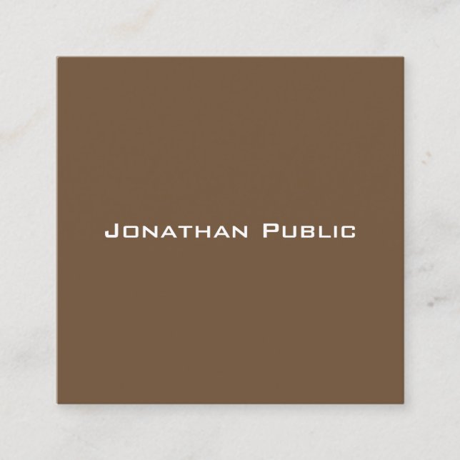 Carte De Visite Carré Style Brown Artistique Simple Moderne Moderne Plai (Devant)