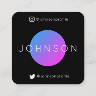 Carte De Visite Carré Style géométrique moderne avec code QR édition noi