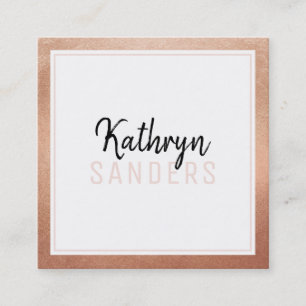 Carte De Visite Carré STYLE MINIMAL simple bordure rose rose rose rose r
