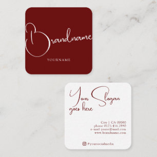 Carte De Visite Carré Style Moderne Minimaliste 2 Couleur Simple Plaque