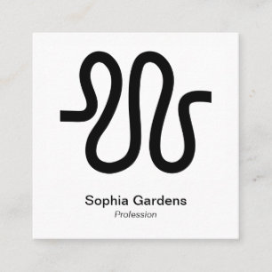 Carte De Visite Carré Style photo instantané - Ligne courbe