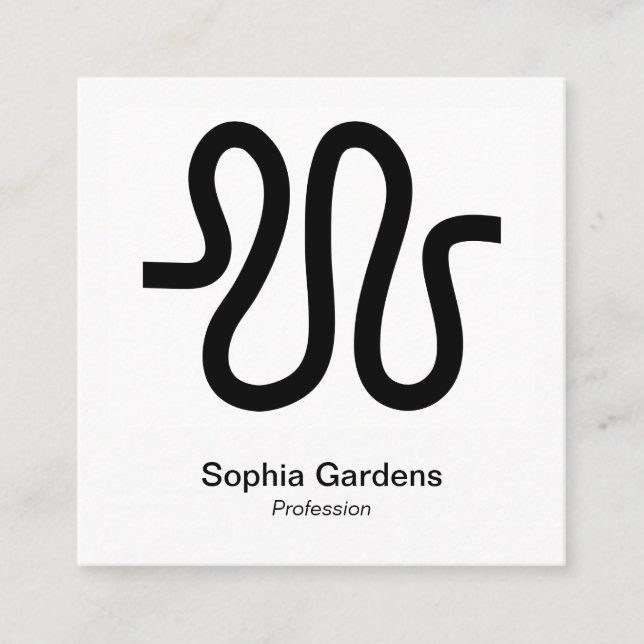 Carte De Visite Carré Style photo instantané - Ligne courbe (Devant)