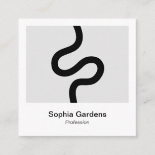 Carte De Visite Carré Style photo instantané - Ligne courbe 02