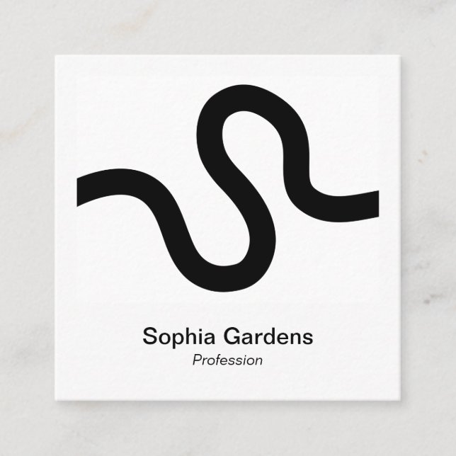 Carte De Visite Carré Style photo instantané - Ligne courbe 02 (Devant)